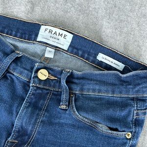 FRAME 27 Le Skinny de Jeanne Womens Cropped Jeans Mid Rise Stretch Blue
